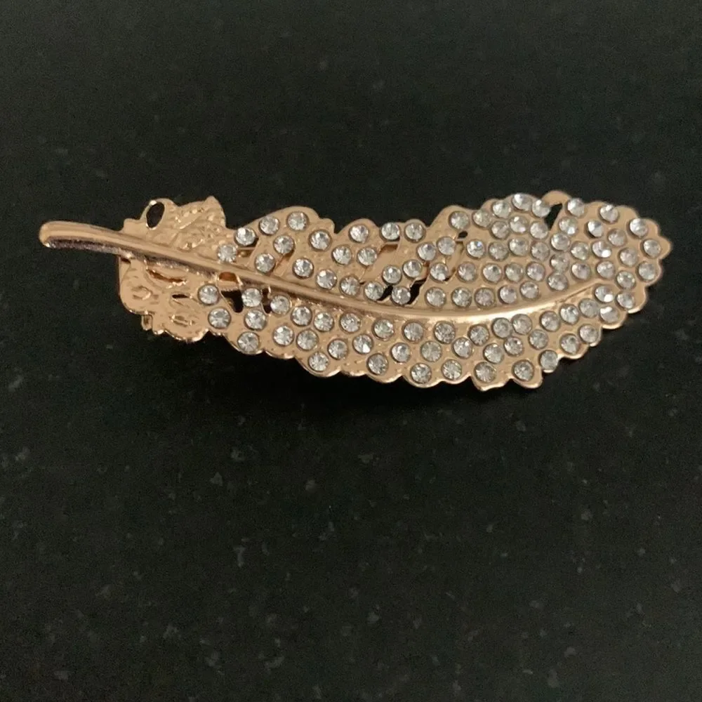 Set of 6 Pearl and Rhinestone Hair Clips Starfish Scissors Feather